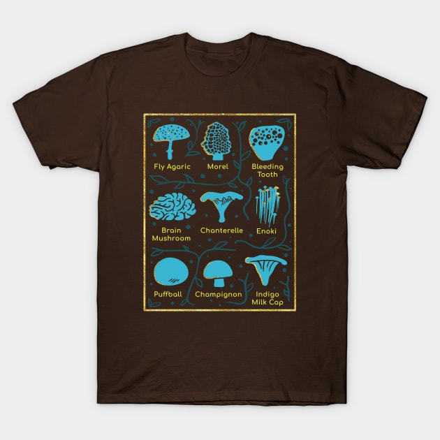 Types of Mushrooms T-Shirt by Wlaurence